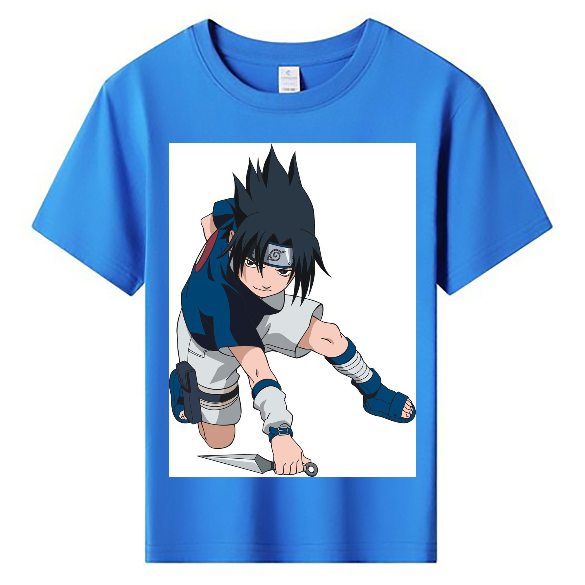 （画像用） NARUTO -ナルト- うちは サスケ Uchiha Sasuke 綿100％キッズTシャツ（フロントプリント）